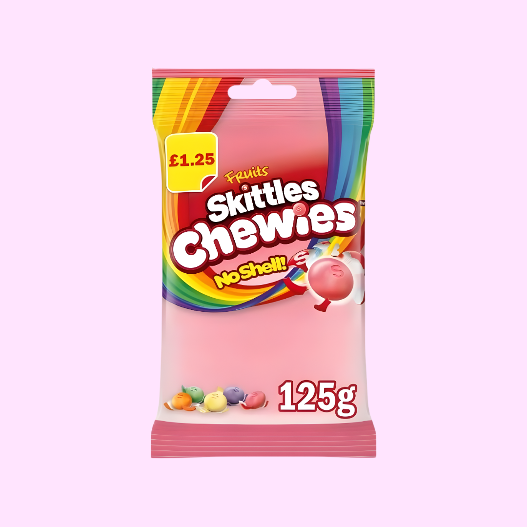 Skittles Chewies no Shell Fruits - Pink 125g - MHD 29.04.2026 - SNACKS24.AT