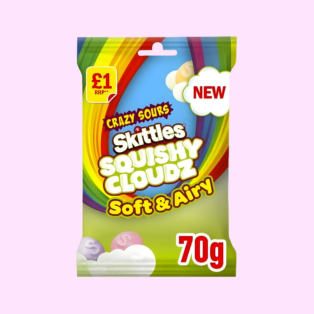 Skittles Squishy Cloudz Sours - Green 70g - MHD 01.05.2026 - SNACKS24.AT