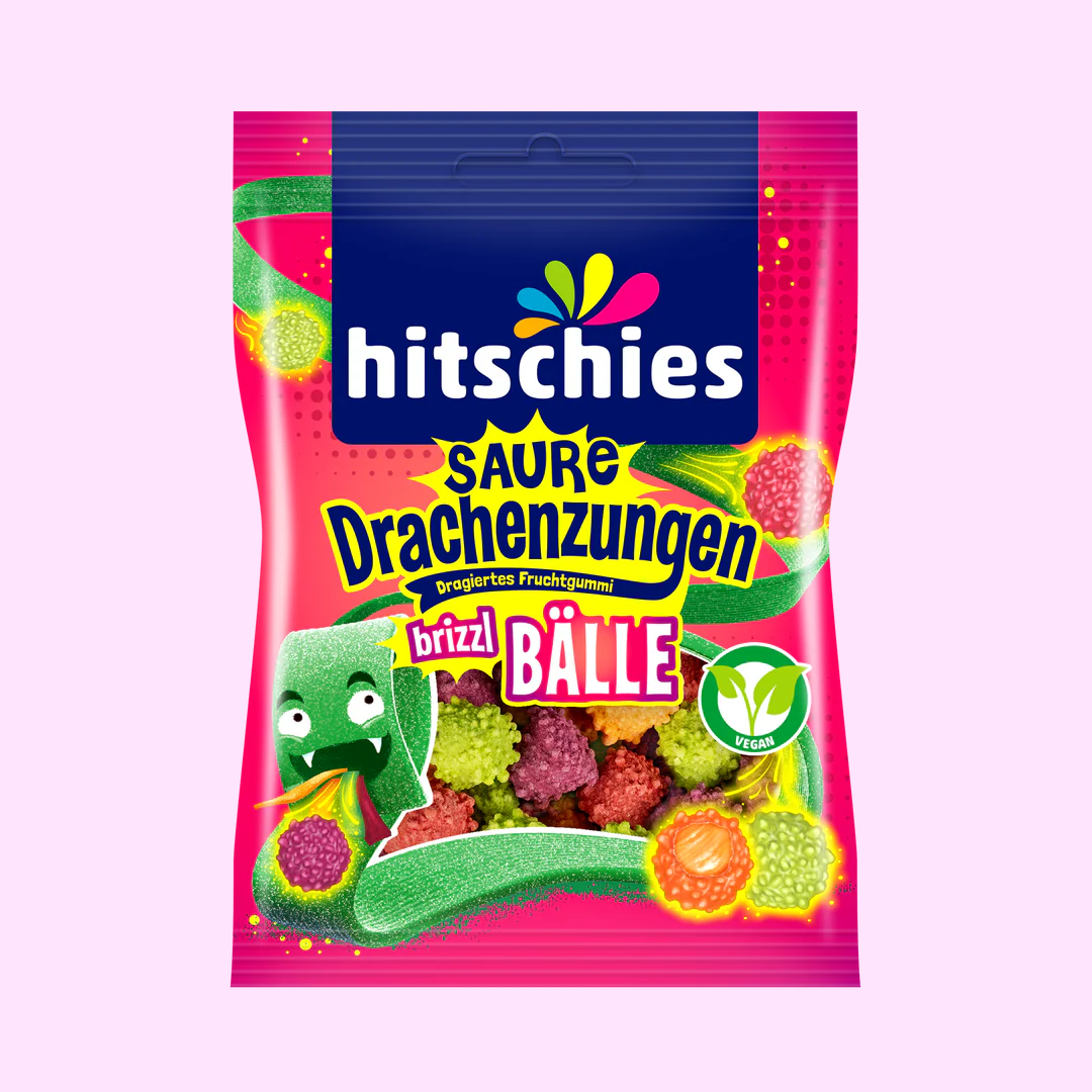 hitschies Saure Drachenzungen brizzl Bälle 100g - SNACKS24.AT