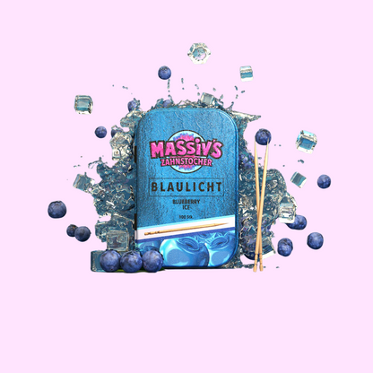 Massivs Zahnstocher mit Geschmack - BLAULICHT - Blueberry Ice - SNACKS24.AT
