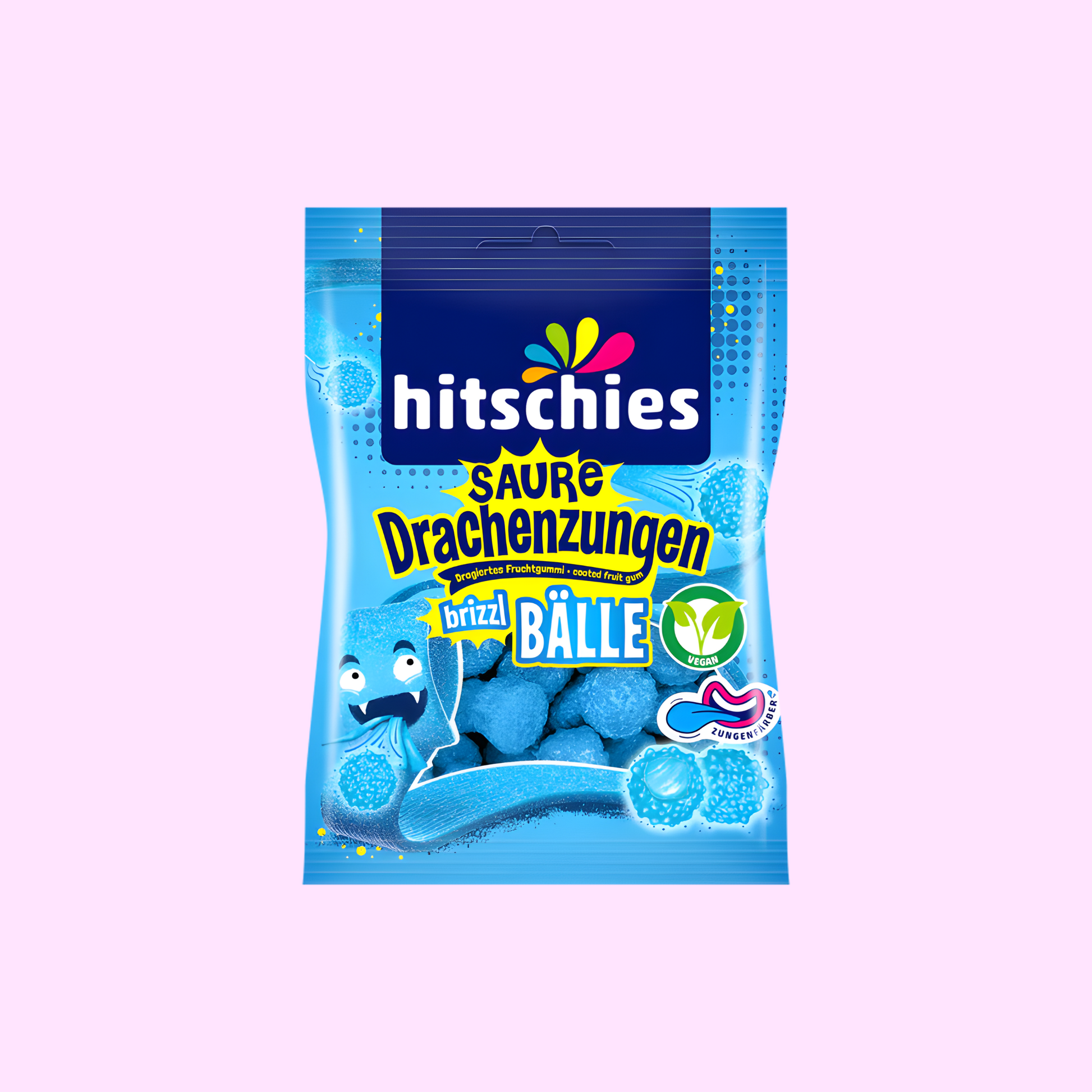hitschies Saure Drachenzungen brizzl Bälle blau 100g - SNACKS24.AT