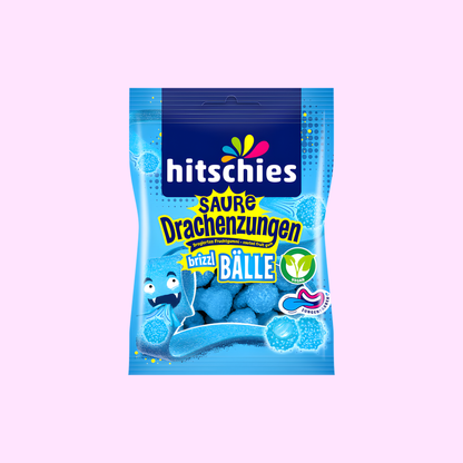 hitschies Saure Drachenzungen brizzl Bälle blau 100g - SNACKS24.AT