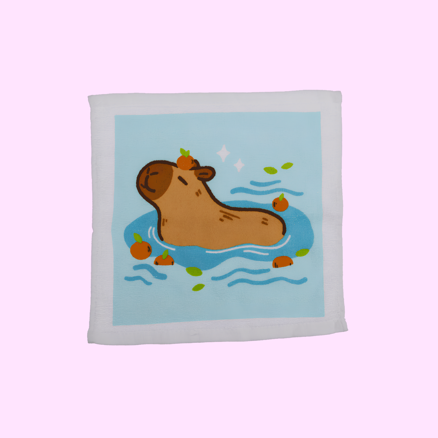 Capybara - Magisches Baumwollhandtuch 30x30cm - Capybara mit blauem Hintergrund - SNACKS24.AT