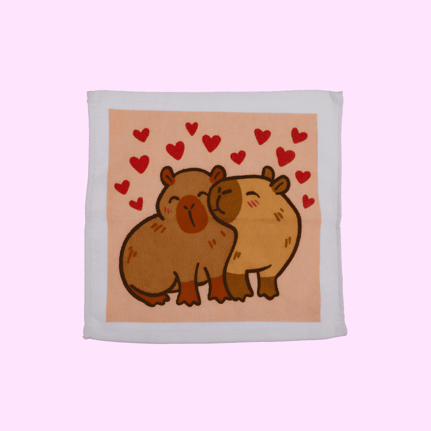 Capybara - Magisches Baumwollhandtuch 30x30cm - Capybara mit Herzen - SNACKS24.AT