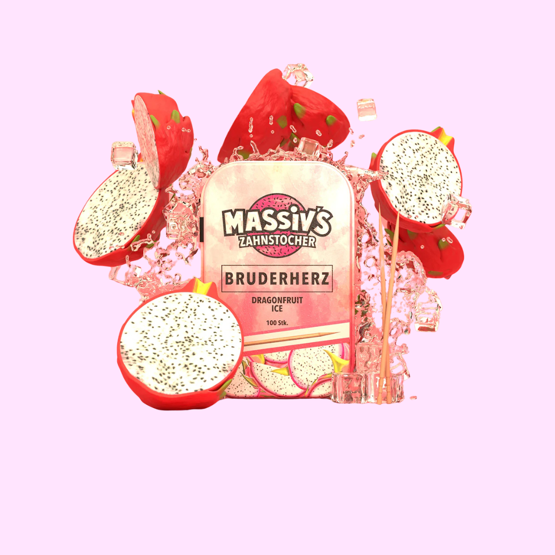 Massivs Zahnstocher mit Geschmack - BRUDERHERZ - Dragonfruit Ice - SNACKS24.AT
