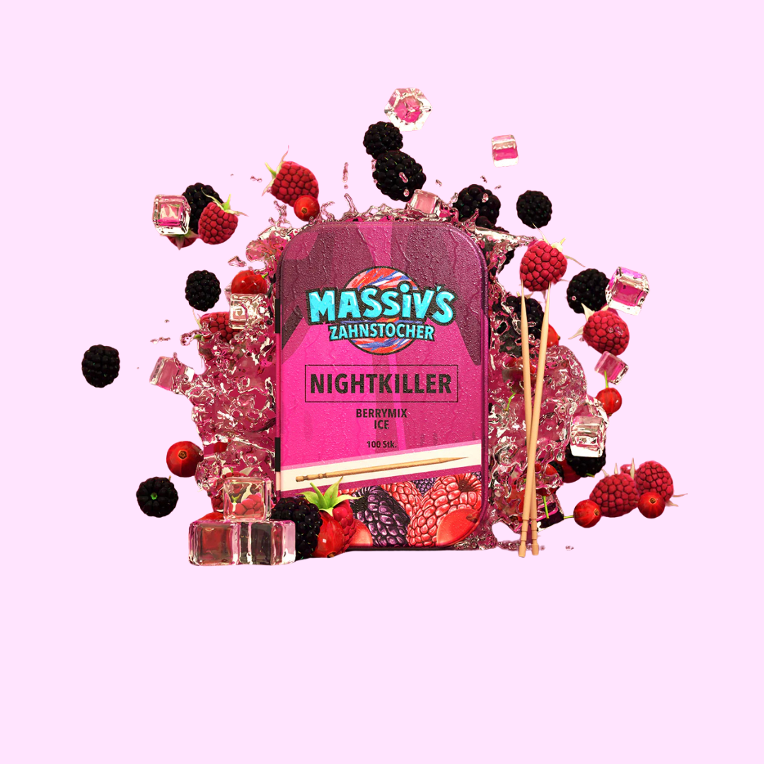 Massivs Zahnstocher mit Geschmack - NIGHTKILLER - Berrymix Ice - SNACKS24.AT