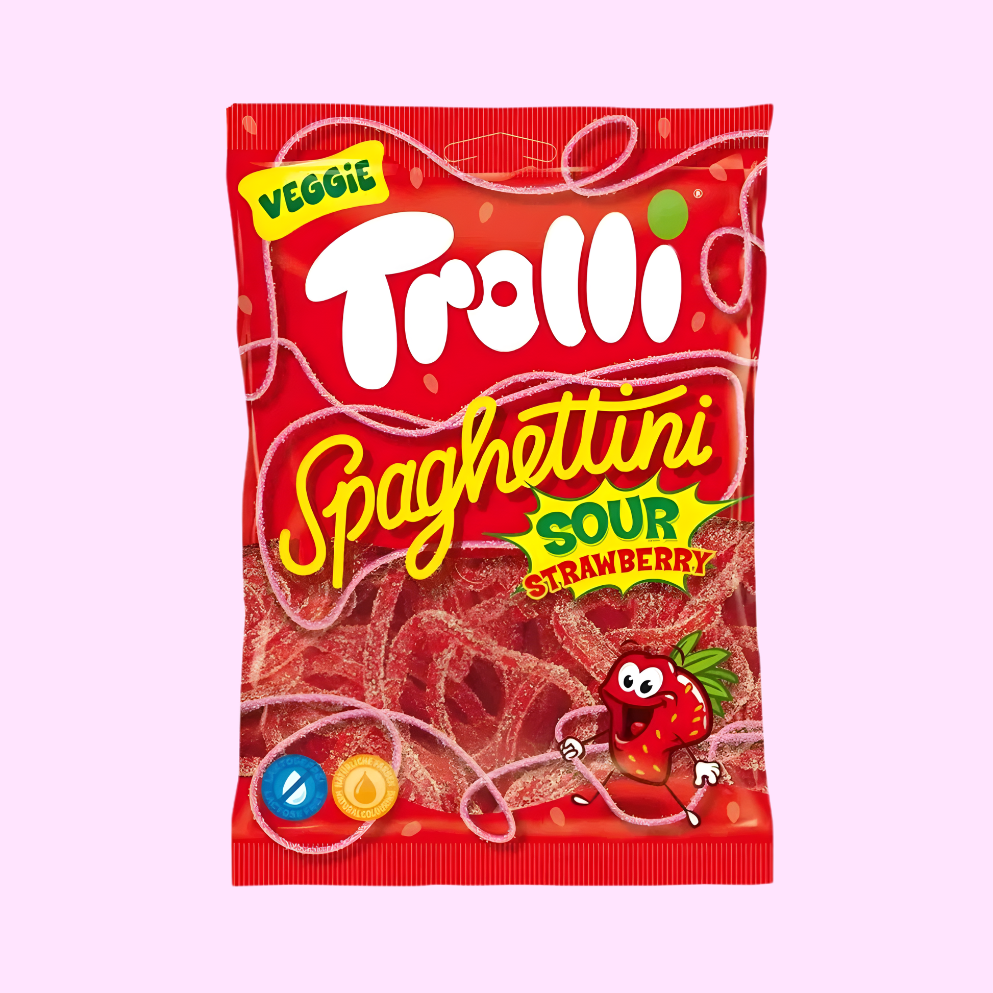 Trolli Spaghettini Sour Strawberry 100g - SNACKS24.AT
