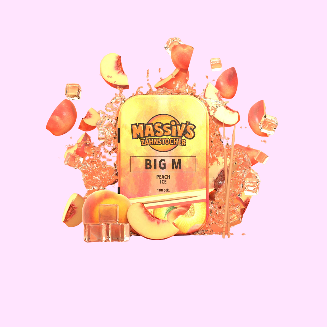 Massivs Zahnstocher mit Geschmack - BIG M - Peach Ice - SNACKS24.AT