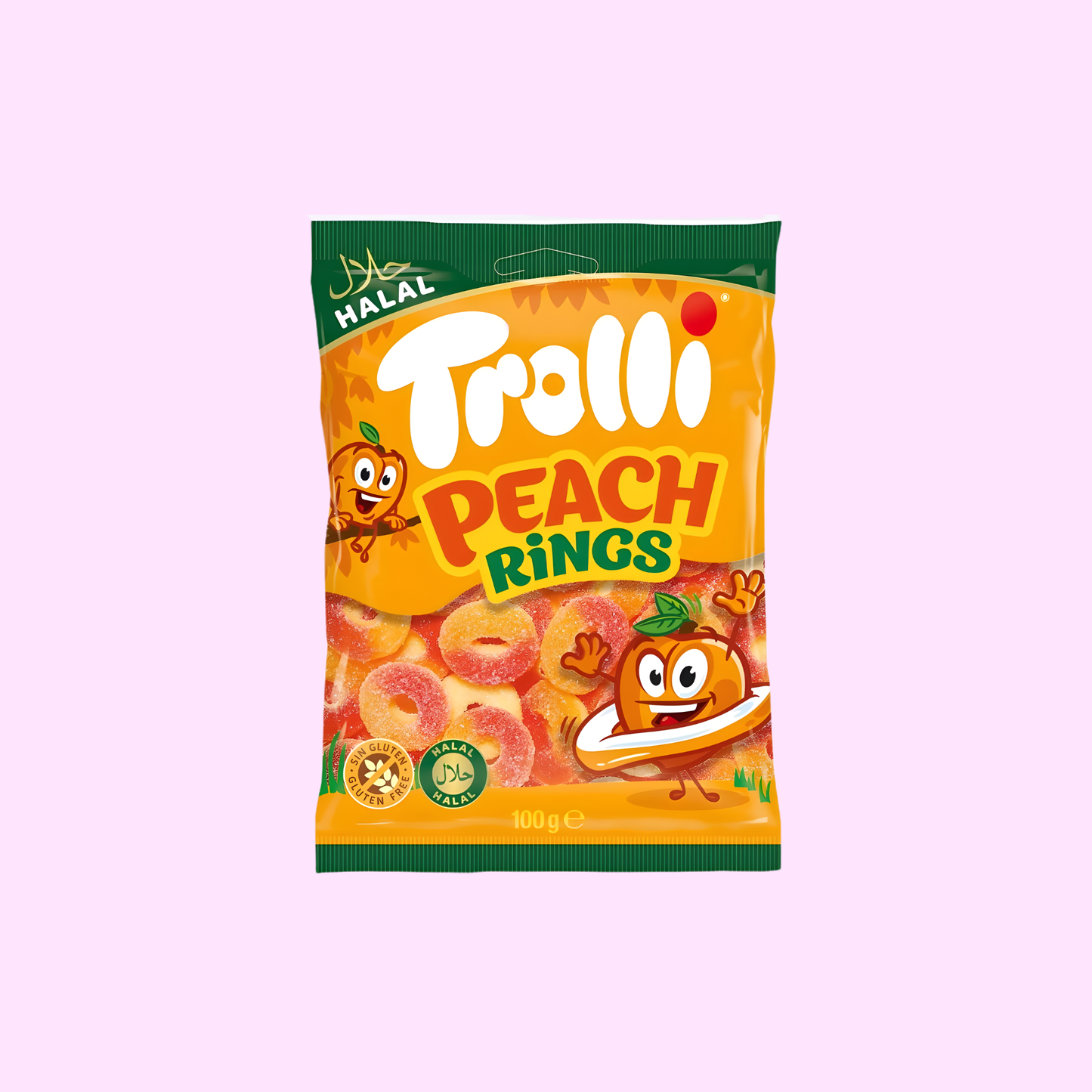 Trolli Halal Peach Rings 100g - SNACKS24.AT