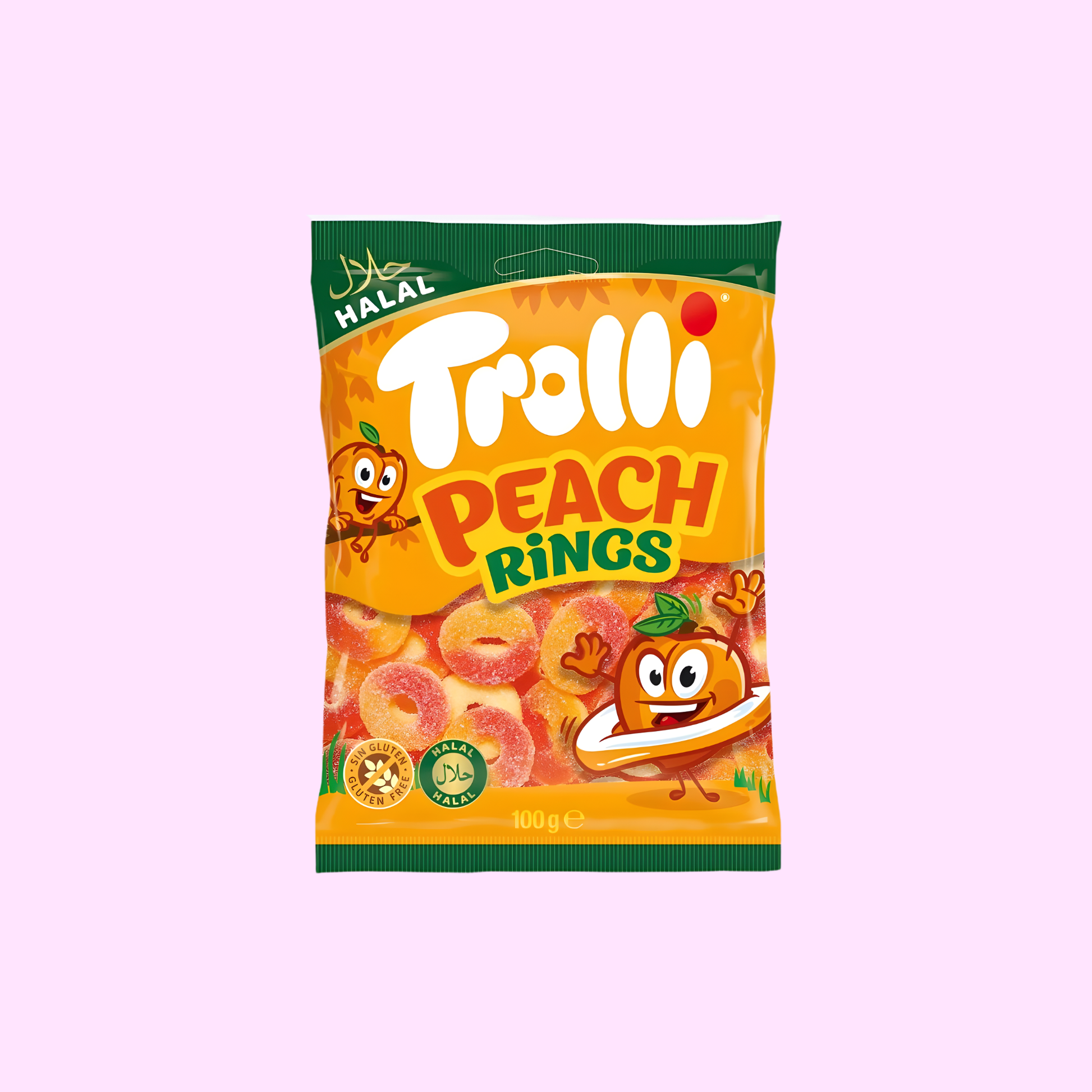 Trolli Halal Peach Rings 100g - SNACKS24.AT
